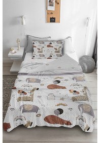 Resim Sevimli Hayvanlar Desenli Tek Kişilik Pike ( Yastık Kılıflı ) 