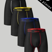 Resim 4 Adet Erkek Rahat Skinny Fit Şekillendirici İç Çamaşırı - Nefes Alabilir, Esnek, Çabuk Kuruyan, Elastik Bel Bandı, Uzun Boksör Şortları Bahar Egzersizi, Spor, Günlük Giyim İçin - Yumuşak, Hafif, Nemi Uzaklaştırır. 