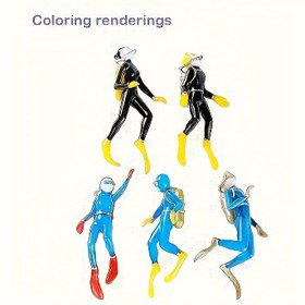 Resim 5 Parça Set DIY Dalgıçlar Beyaz Reçine Model Figürleri - İç ve Dış Mekan Dekorasyonu, Minyatür Peyzaj ve Fotoğrafçılık için Çok Yönlü, Elektrik Gerektirmez 