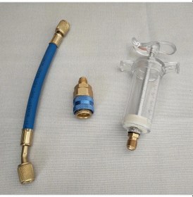 Resim Dashanshop 1 Set 30ml Düşük Voltaj Klima Boya Enjektörü 1 4 Sae Bağlantı Soğutma Sistemi Aracı 