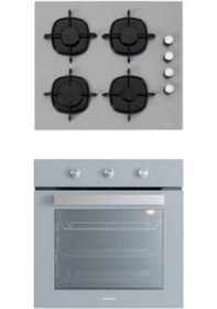 Resim Silverline BO6503S01 - CS5335S01 Gri Cam Ankastre Set 