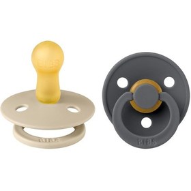 Resim Bibs Colour İkili Kauçuk Emzik-vanilla/ıron 6-18 Ay Krem - Antrasit 