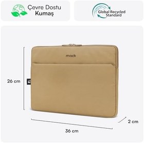 Resim MACK MCE-1503 14.1" Nova Eco Çevre Dostu 13-14 inç Yeni MacBook Pro için Kılıf, Aksesuar Bölmeli Laptop kılıfı, YKK Fermuarlı Notebook & Tablet kılıfı, Camel 