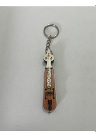 Resim Kemençe Ahşap El Yapımı Minyatür Anahtarlık Müzik Aleti Araba Süsü 