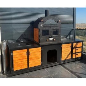 Resim Outdoor Kitchen 4 Kapaklı Tezgahlı Fırınlı Barbekü&şömine&mangal 