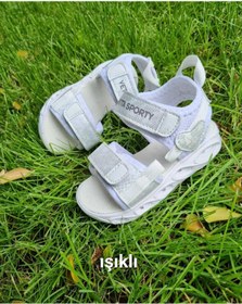 Resim Ege Kids Işıklı Kız Çocuk Beyaz Spor Sandalet 