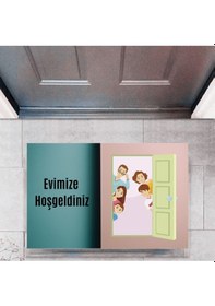Resim Kapı Önü Paspası Dekoratif Dijital Baskı Evimize Hoşgeldiniz P-2335 