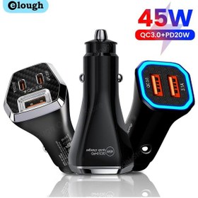 Resim Elough 45w Usb Araç Şarj Cihazı Hızlı Şarj Pd Qc 4.0 3.0 Usb Tip C Araç Telefonu Şarj Adaptörü İphone Uyumlu 14 13 Xiaomi Samsung S22 