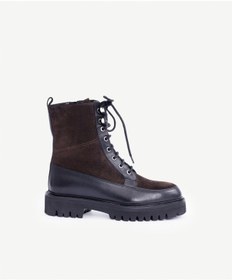 Resim Yargıcı Kalın Tabanlı Deri Bağcıklı Postal Bot 25kkay4021x 003 Kahverengi 