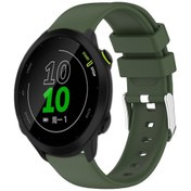 Resim Garmin Forerunner 158 İçin 20mm Pürüzsüz Düz Renk Silikon Saat Bandı Ordu Yeşili 