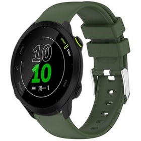 Resim Garmin Forerunner 158 İçin 20mm Pürüzsüz Düz Renk Silikon Saat Bandı Ordu Yeşili 