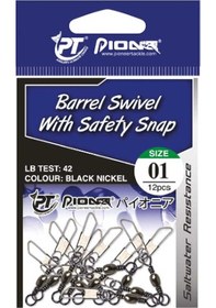 Resim Pioneer Barrel Swivel With Safety Snap Fırdöndü 4/0 