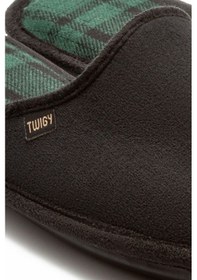 Resim Twigy Ekose Erkek Ev Terliği Siyah Yeşil 41/46 AA0551 Siyah 