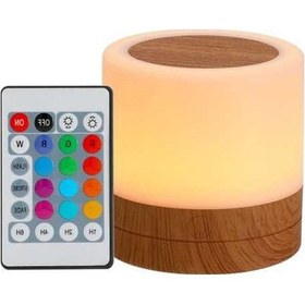 Resim Prestigegoods Masaüstü Led Renkli Gece Lambası Yatak Odası Başucu Usb Dokunmatik Rgb, Küçük Boyutlu Beyaz 