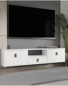 Resim 1324dropct-32 Duvara Montaj Tv Sehpası Beyaz-altın Beyaz-altın 