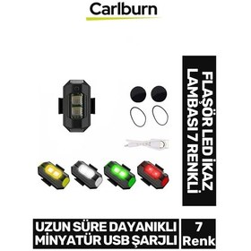 Resim Uzun Süre Dayanıklı Minyatür Usb Şarjlı Bisiklet Motorsiklet Drone Flaşör Led İkaz Lambası 7 Renkli Çok Renkli 