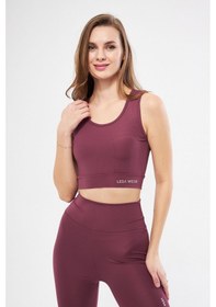 Resim Lesa Wear Halter Yaka Spor Sütyeni Crop Top Gülkurusu 