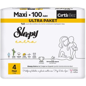 Resim Sleepy Extra Bebek Bezi Ultra Paket 4 Beden Maxi 100 Adet - Standart / Standart 