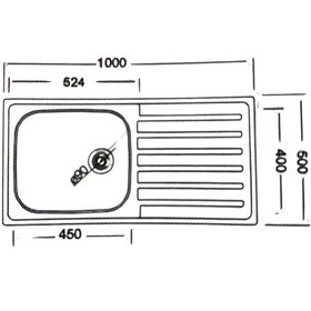 Resim Livinox Dorian Tek Gözlü Desenli Tezgah Üstü Sol Damlalıklı Çelik Mutfak Eviyesi Inox 50 x 100 CM 