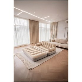 Resim AyrStore Otomatik Şişme Koltuk, Çift Kişilik, Bej, Kendinden Şişen, Pompa Dahil 