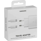 Resim MobileGaraj Samsung Galaxy A71 TA80 25W Şarj Başlığı ve Type-C To Type-C 1m Beyaz Kablo 