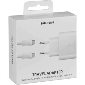 Resim MobileGaraj Samsung Galaxy A71 TA80 25W Şarj Başlığı ve Type-C To Type-C 1m Beyaz Kablo 