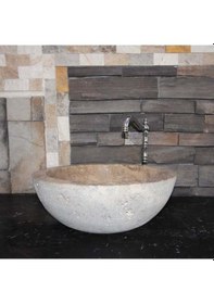 Resim Noche Traverten Oval Dizayn Lavabo 