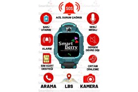 Resim Z2 Lbs Konumlu Akıllı Çocuk Takip Saatilı Arama, Kameralı, Gizli Dinleme Özellikli - Yeşil 