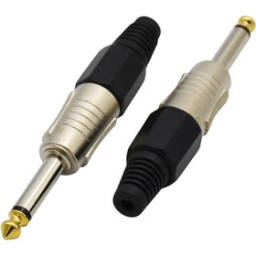 Resim Koodmax 10 Adet - 6.35 mm Mono Erkek Fiş Lehim Tipi Jack Konnektörü – Altın Uçlu 