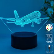 Resim 1 adet Uçak ve Jet Motoru LED Akrilik Gece Lambası, USB'li Masa Lambası, 7 Renk Seçeneği ile, Havacılık Tutkunları için İç Mekan Dekoratif Atmosfer Lambası, Sevgililer Günü, Şükran Günü, Doğum Günleri, Ev ve Parti Dekorasyonu için İdeal Hediye 