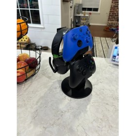Resim Özel Tasarım Ikili Xbox Kol Tutucu ve Kulaklık Standı, Ikili Xbox Kol Standı Ikili Joystick Standı 