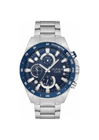 Resim Jg. Polo Club Erkek Kol Saati Gümüş Ve Mavi Renk, Gümüş Kadran - G11712.2, 2 Yıl Garantili Gümüş - Mavi 