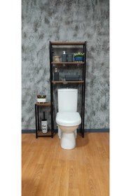 Resim EGEMEV Klozet Üstü Düzenleyici Raf 3 Raflı Banyo Düzenleyici Havluluk Banyo Organizer Wc Arkası 