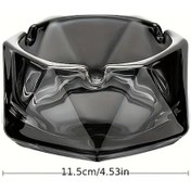 Resim Chuangyinshop Large Transparent Yaratıcı Sekizgen Cam Kül Tablası - Klasik Tarz, Dikdörtgen Tasarım, Dayanıklı Cam Malzeme, Ev Ofis Restoran İçin 