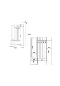 Resim Aynalı Portmanto Loft Atlantikçam 
