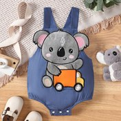 Resim Sevimli Koala Bebek Tulumu - Yenidoğan ila Bebek, Tek Omuz Tasarımı, Yumuşak Kumaş, Karikatür Koala Deseni, Bahar/Sonbahar için Mükemmel, Bebek Giyim | Koala Teması | Yumuşak Yapı, Açık Hava için 