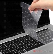 Resim AktarMobile Macbook Pro 13 M1 2021 A2338 Uyumlu Şeffaf Klavye Koruyucu Türkçe Q Silikon Ped Trasparan 