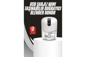Resim Ronanna Mini Doğrayıcı Rondo Taşınabilir Mini El Blender Paslanmaz Çelik 