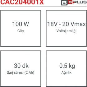 Resim Şarj Cihazı 20V CAC204001X | Soğutmalı Hızlı Akü Şarj Cihazı 