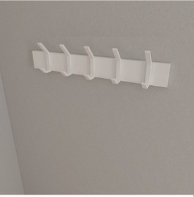 Resim Hepsi3boyutlu Modern Duvar Kapı Askılık - 5 Adet Beyaz Askılık Beyaz 