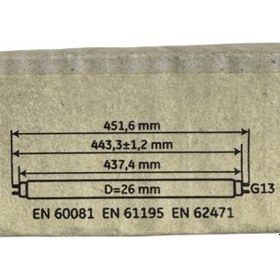 Resim General Electric 15w 840 4000k Günışığı T8 Duylu Floresan Ampul 