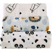 Resim 3 Adet 110X110 Çok Amaçlı Müslin Örtü Çok Renkli 