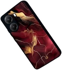 Resim Xiaomi Poco X7 Pro Uyumlu Kılıf, Mermer Desen, Mat Siyah, Silikon 