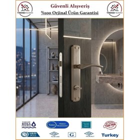 Resim Trendhomm Bravo Aynalı - Nikel Saten - Wc Banyo Kapı Kolu - SOL 