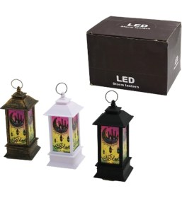 Resim Özbience Ramazan Temalı Küçük Kare Kubbe LED Fener, Dekoratif Işıklı Masaüstü 