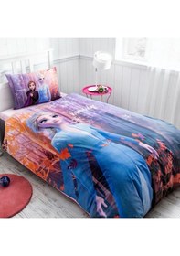 Resim Tek Kişilik %100 Pamuk Çocuk Nevresim Takımı,disney Lisanslı Frozen Desenli Nevresim 160x220 