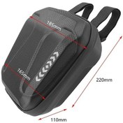 Resim Primepickings Su Geçirmez 2.5l Scooter/bisiklet Direksiyon Çantası, Yansıtıcı Şeritli, Telefon/anahtar Saklama, Siyah Siyah 