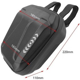 Resim Primepickings Su Geçirmez 2.5l Scooter/bisiklet Direksiyon Çantası, Yansıtıcı Şeritli, Telefon/anahtar Saklama, Siyah Siyah 