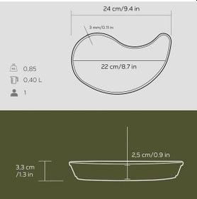 Resim Lava Fajita Tabağı Damla Form Siyah Mat 10 X 20 Cm Siyah 