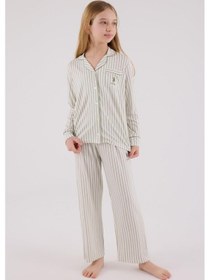 Resim U.s. Polo Assn Kız Çocuk Gömlek Pijama Çay Yeşili-2070 Yesil 